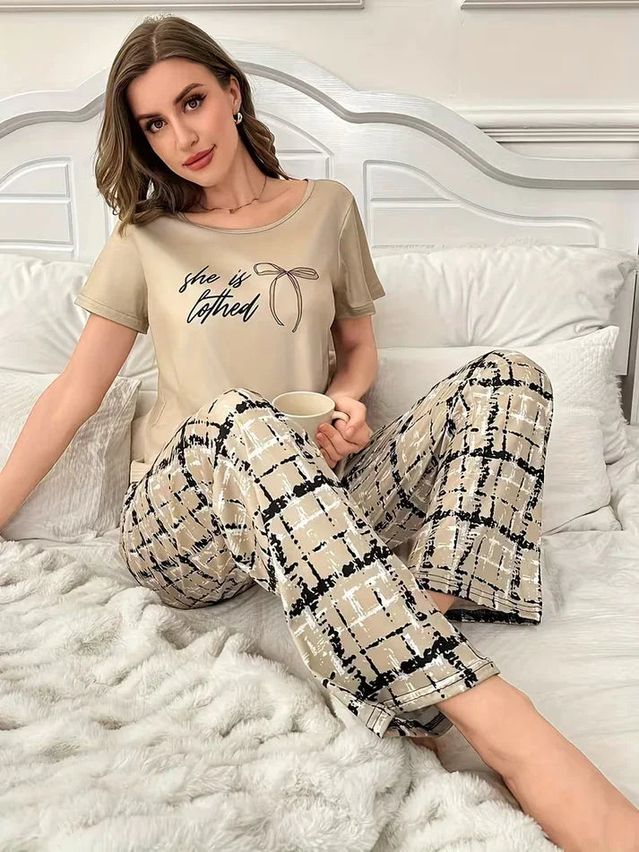 She is Cothed Printed Night Suit