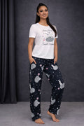 White Sweet Sleep Printed Night Suit
