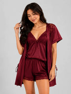 Royale Lace 5-Piece Silk Nightwear Set LX001