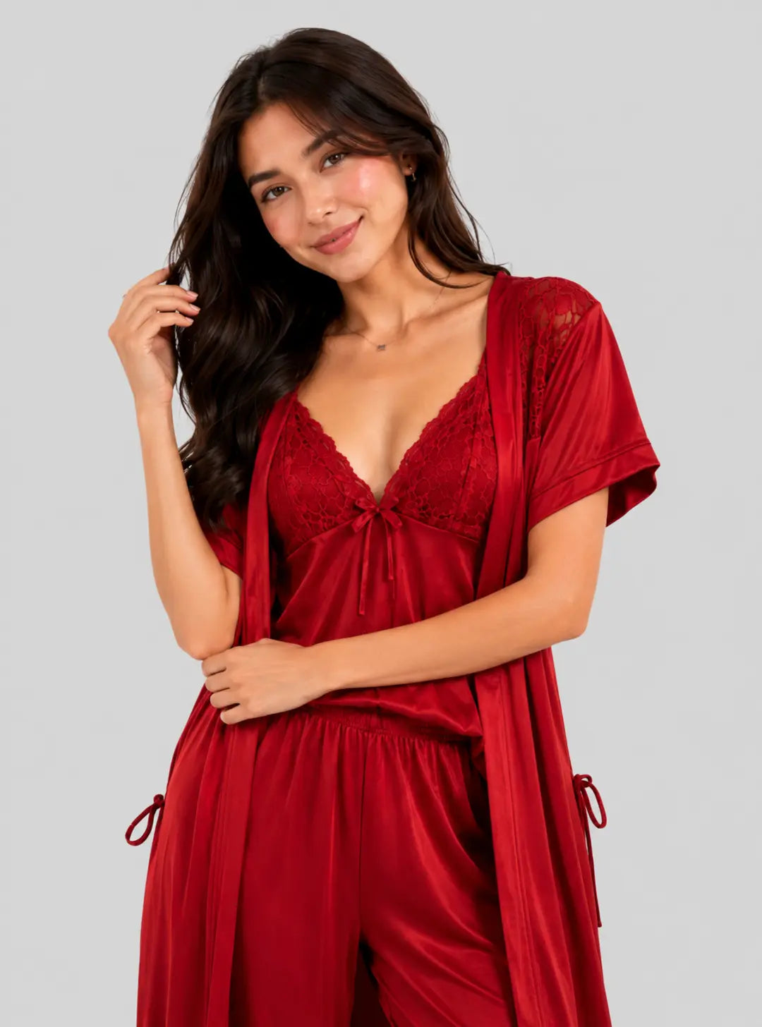 Royale Lace 5-Piece Silk Nightwear Set LX 002