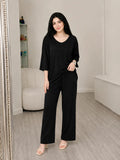 Classic Plain Black Night Suit