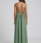 Elegant Green Maternity Maxi Nightdress