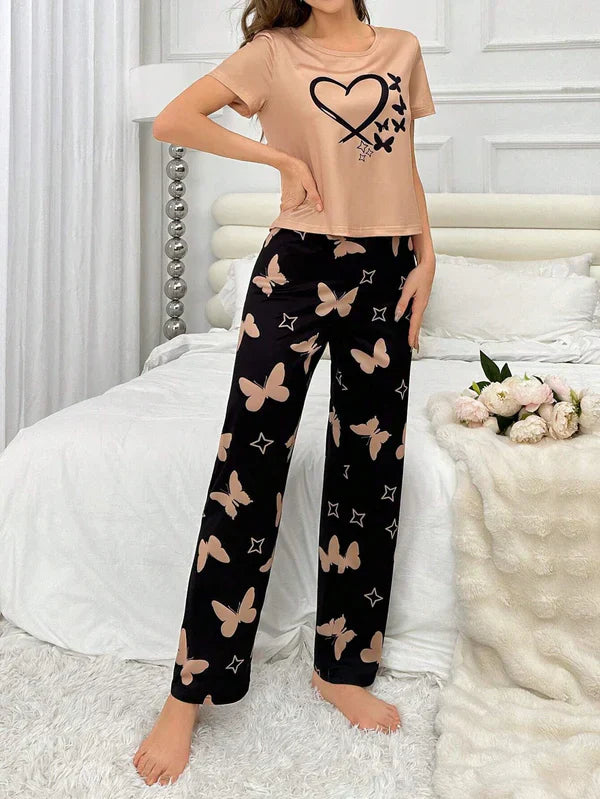 Butterfly print Night Suit