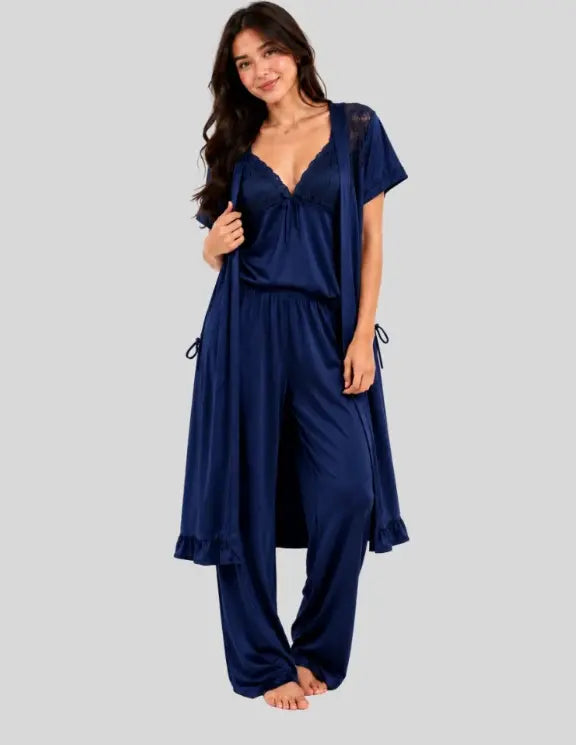 Royale Lace 5-Piece Silk Nightwear Set LX-003