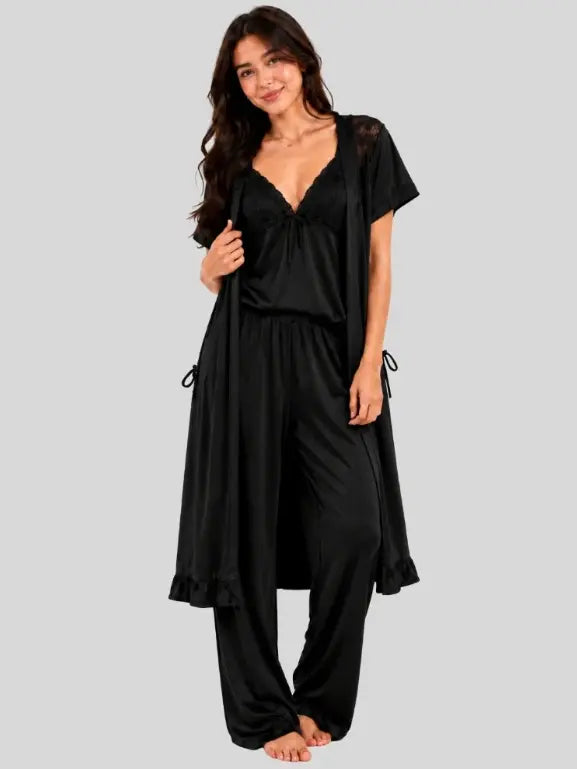 Royale Lace 5-Piece Silk Nightwear Set LX-004