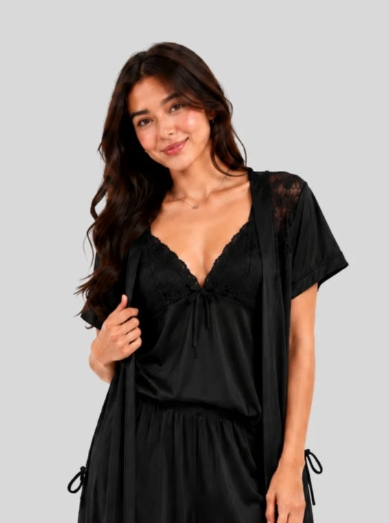 Royale Lace 5-Piece Silk Nightwear Set LX-004