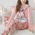 Pink Bunny Printed Night Suit