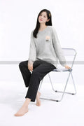 Gray bear Printed Pajama Night Suit