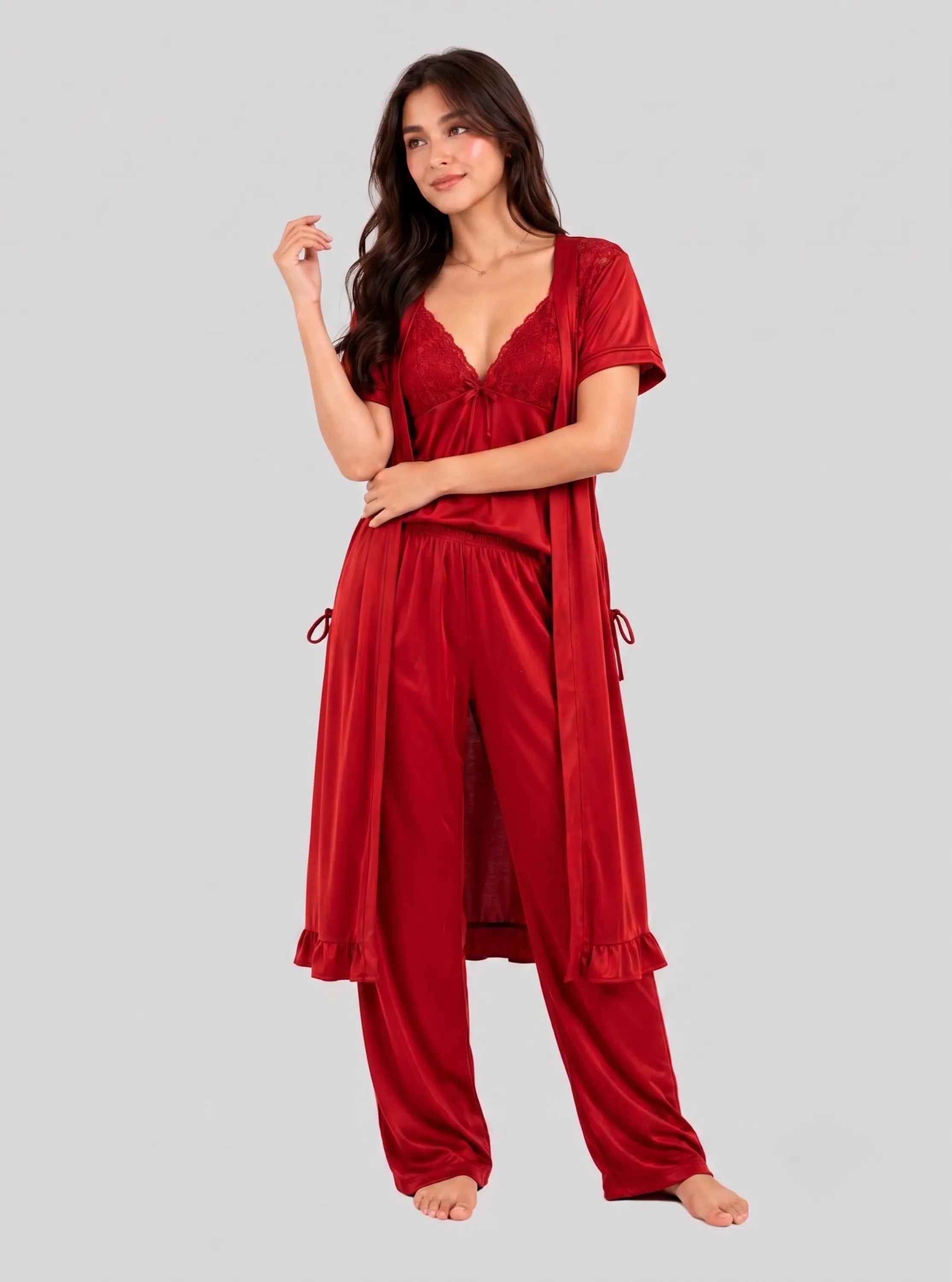 Royale Lace 5-Piece Silk Nightwear Set LX 002