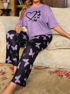 Purple Butterfly  print Night Suit