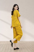 Yellow Printed Capri Night Suit