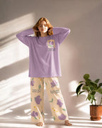 Purple Pocket Printed Nightset